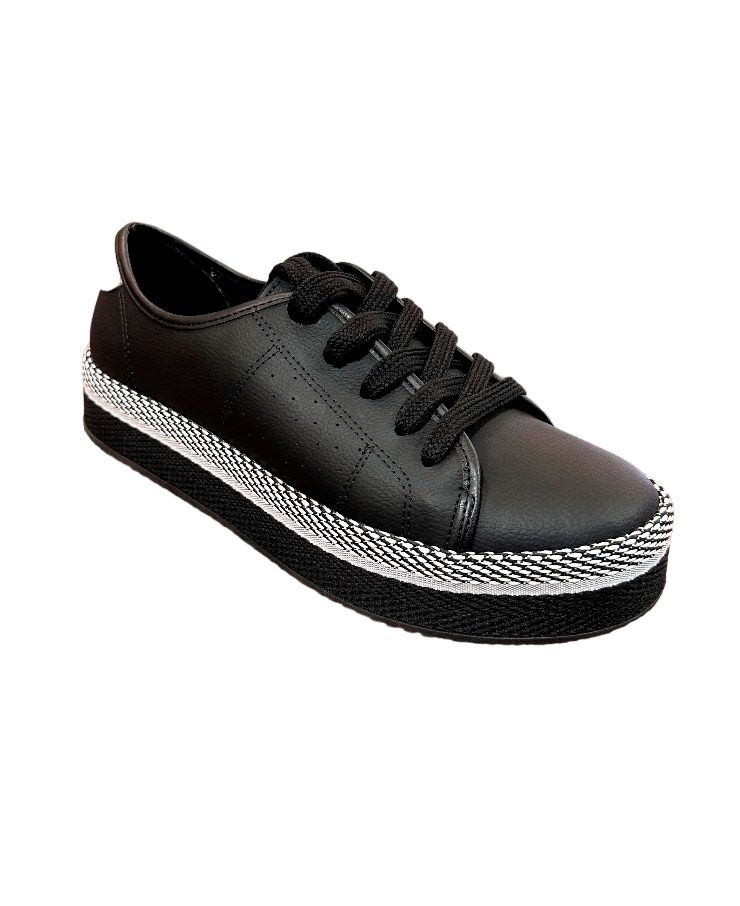 Tenis casual Leader Shoes color negro con blanco